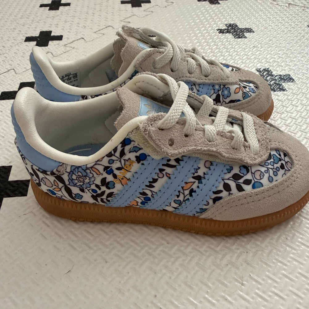 ADIDAS SAMBA OG X LIBERTY LONDON ELASTIC LACE SHOES KIDS